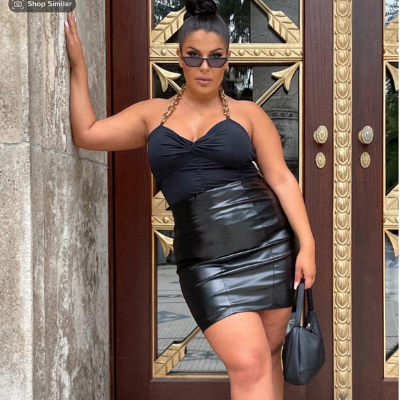 Faux Leather Skirt - Picture 4 of 9